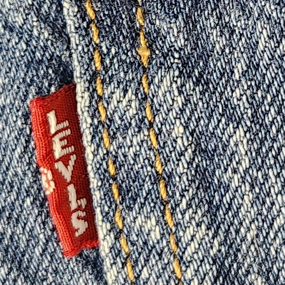 Levi's Premium 70s High Rise Slim Straight Leg Cotton Denim Blue Jeans Size 30 - Picture 5 of 13